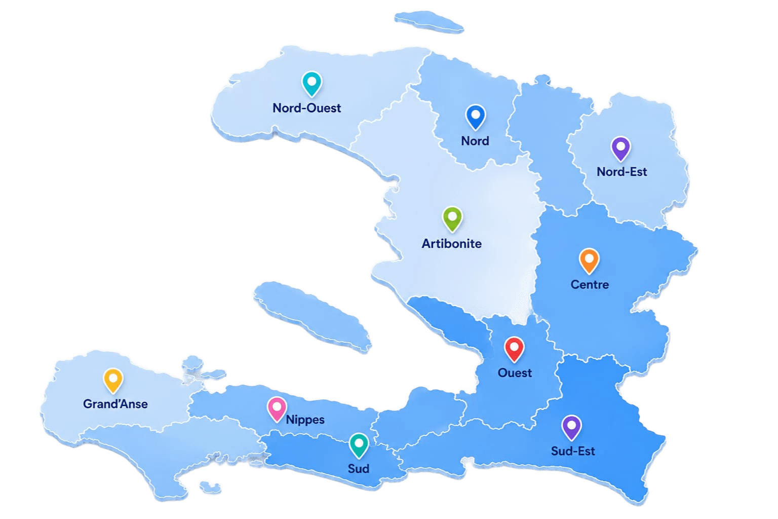 Carte d’Haïti par département
